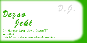 dezso jekl business card